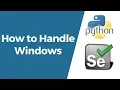Selenium with Python Tutorial 14-How to handle Browser Windows Switch between the Windows