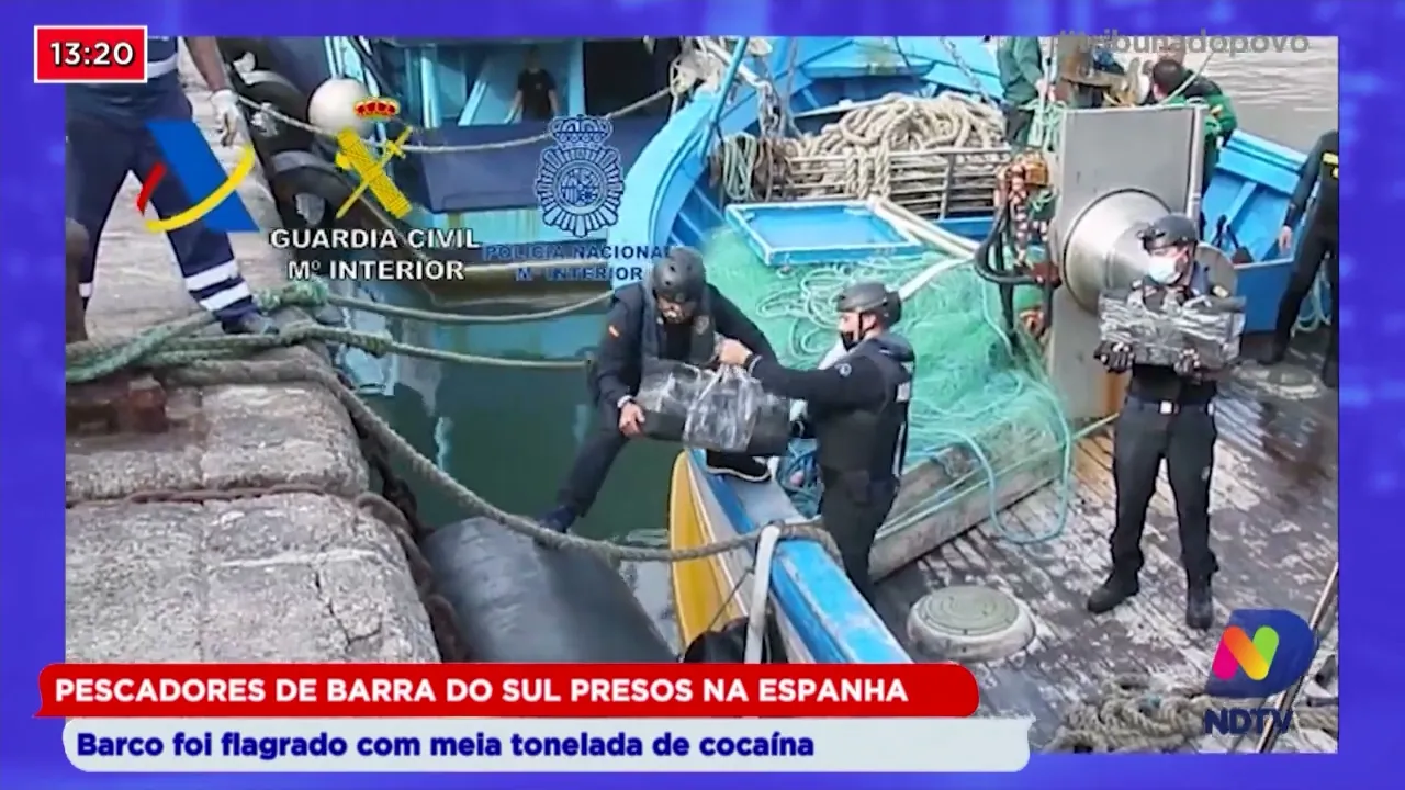Pescadores de Barra do Sul presos na Espanha, barco foi flagrado com meia tonelada de cocaína