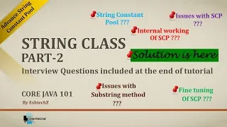 Core Java 101 - String Class Part 2 String Constant Pool