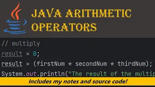 Arithmetic maths operators Java tutorial for beginners