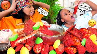 EATING TOO FAST PRANK ON MOM + HOT CHEETOS KING CRAB SEAFOOD BOIL MUKBANG | QUEEN BEAST