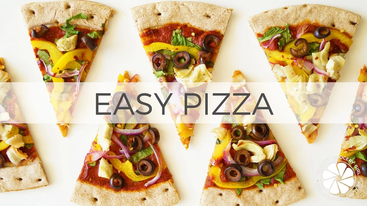 FOOD: Easy Vegan Pizza   Fast Healthy Dinner Ideas   Healthy Grocery Girl