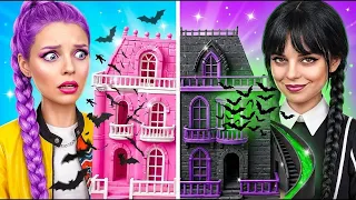 We Build an Amazing Dollhouse 😱 Rumi Vs Wednesday