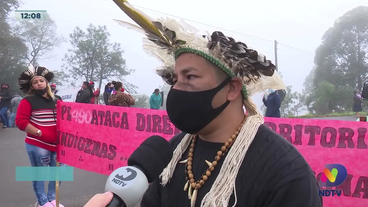 PL 490: indígenas bloqueiam trecho da SC-283 contra revisão das demarcações de terra