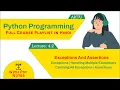 Exceptions and Assertions in Python Exceptions Exception Handling Assertions aktu