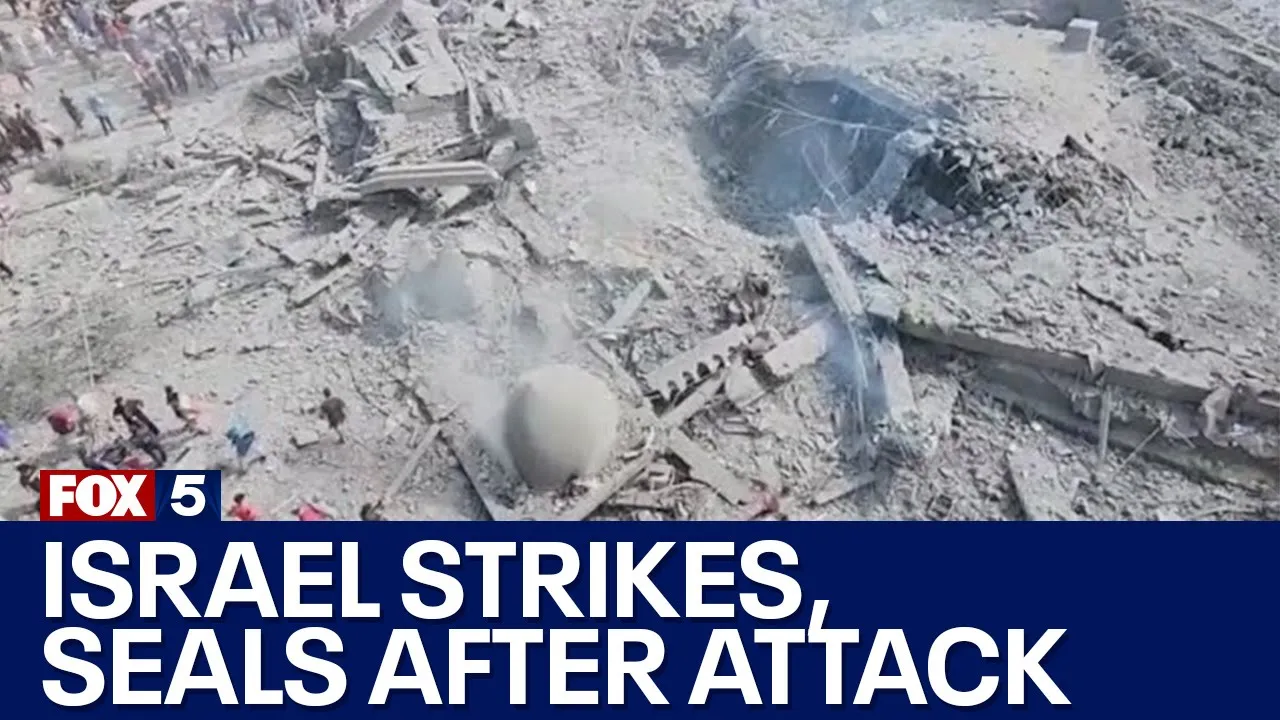 Israel strikes, seals off Gaza after Hamas attack