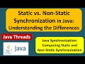 Static vs Non-Static Synchronization in Java Understanding the Differences Java Synchronization