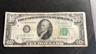 1950 10 Dollar Bill Found at a Bank
