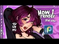 Draw w me how I render full process IbisPaint iPad ASMR
