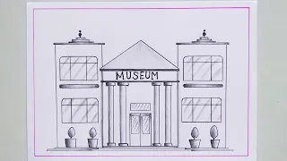 How To Draw A Museum Museum Drawing Easy For Beginners 