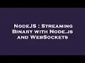 NodeJS Streaming Binary with Node js and WebSockets