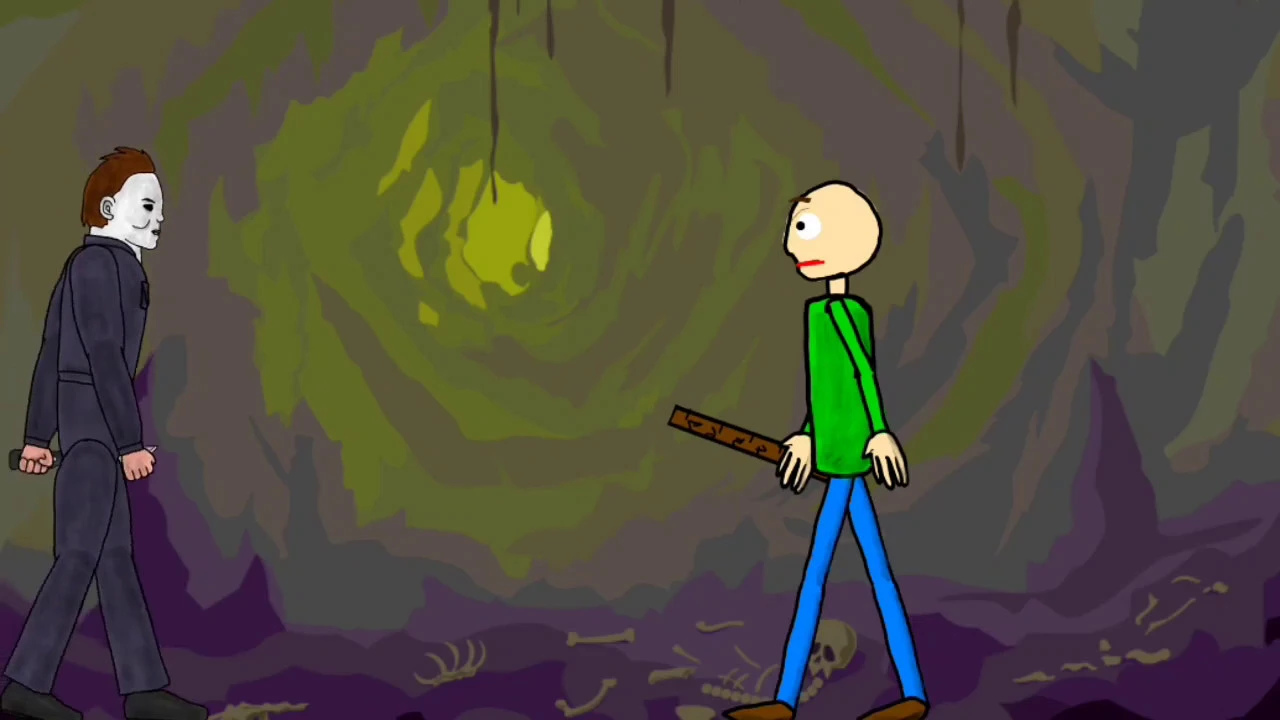 🔥Michael Myers vs Baldi | drawing cartoons 2 [DC2] dv animations | 2d animo | slashers | granny