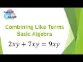 Combining Like Terms Basic Algebra Concept
