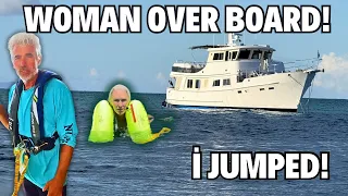 What Happens If You Fall Overboard Offshore?!  I tried it out..#trawlerlife #atlanticcrossing #usvi