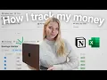 How I manage my money and finances Notion Excel free template