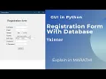 Registration form using tkinter GUI in python