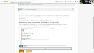 GNEG 1111 Intro to Engr 1 Coral Programming Musical Note Frequencies