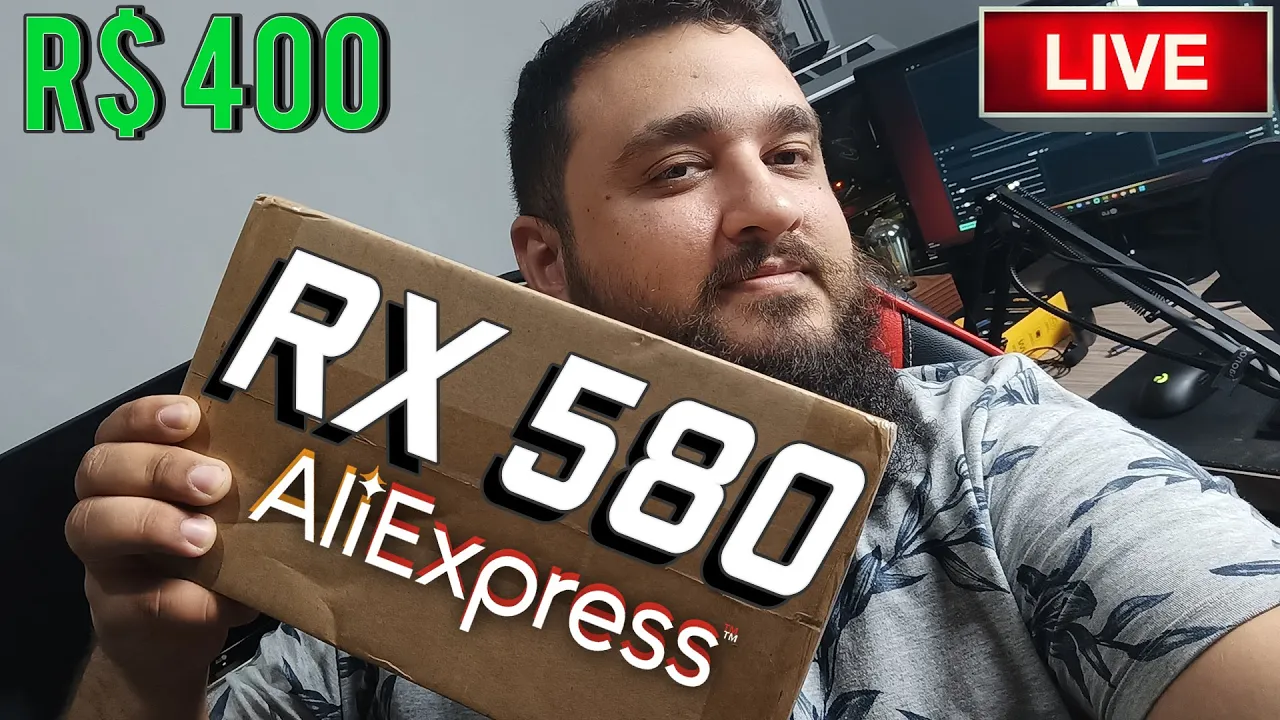 RX 580 8GB de R$ 400 do Aliexpress chegou! Unboxing e Testes ao vivo!