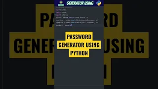 RANDOM PASSWORD GENERATOR USING PYTHON