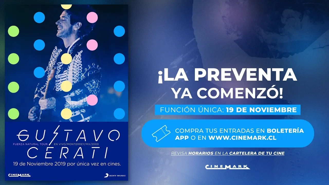 ¡Gustavo Cerati en Cinemark! (Fuerza Natural en vivo en Monterrey, México 2009) ¡Gustavo Cerati en Cinemark! (Fuerza Natural en vivo en Monterrey, México 2009)