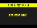 Neon Text Effect In HTML CSS
