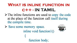 What is inline function in c programming in tamil