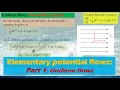 Elementary potential flows the building stones for potential flow theory Part 1 uniform flows