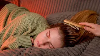 ASMR Hair Brushing Scalp Attention For Deep Sleep No Talking 