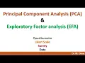 Principal Component Analysis PCA Exploratory Factor Analysis EFA