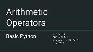 Basic Python - Arithmetic Operators