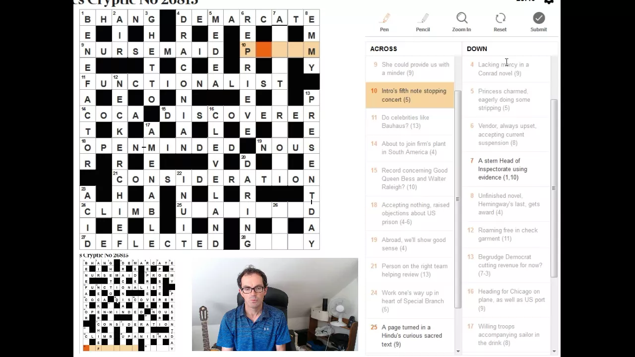 Solving The Times cryptic crossword on 28 August 2017