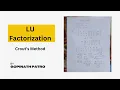 Crout s Method