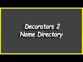 Python Programs Decorators 2 - Name Directory
