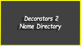 Python Programs Decorators 2 - Name Directory