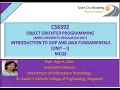 CS8392 Object Oriented Programming Unit - I