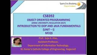 CS8392 Object Oriented Programming Unit - I