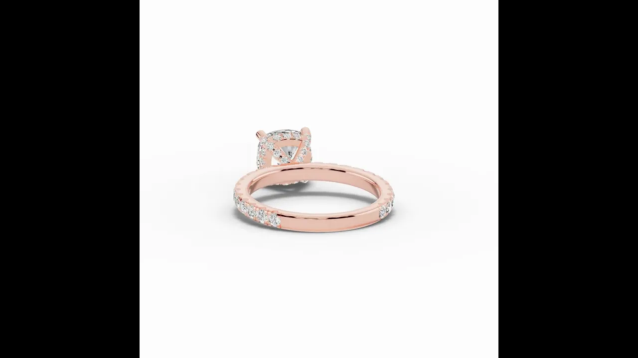 Cushion Coronet Diamond Crown Engagement Ring