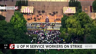 U of M service workers hold rally on Twin Cities campus