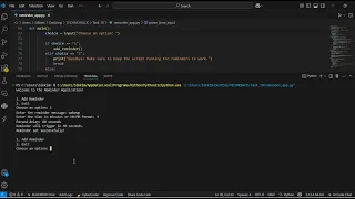Python Command-Line Reminder Application TechnoHacks Project