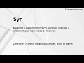 Syn Meaning