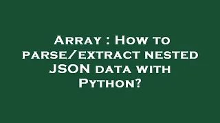 Array How to nested JSON data with Python