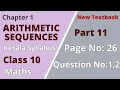 Class 10 Maths Chapter 1 Arithmetic Sequences Page No 26 Question no 1 2 Kerala Syllabus Part 11