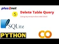 Query to delete table from SQLite database by using DROP table in try except error handling code