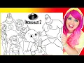 Coloring Incredibles 2 Family GIANT Coloring Pages Disney Pixar The Incredibles Crayola Crayons