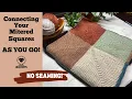 Connect Knitted Mitered Squares As You Go - No Seaming Needed