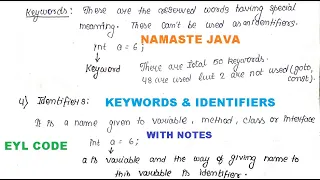 JAVA 009 - KEYWORDS IDENTIFIERS IN JAVA