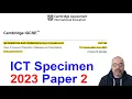2023 SPECIMEN Paper 2 Cambridge 0417 ICT IGCSE