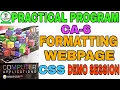 11th Computer Applications Practical Program Exercise 6 Formatting Webpage using CSS
