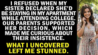 Refused when my sister declared she'd stay in my apartment for college. Our parents...