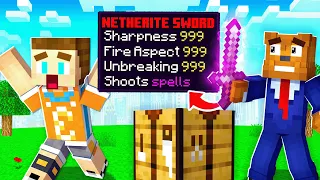 Minecraft But Every Craft Is RANDOMLY ENCHANTED